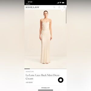 Shona Joy La Lune Lace Back Dress Cream